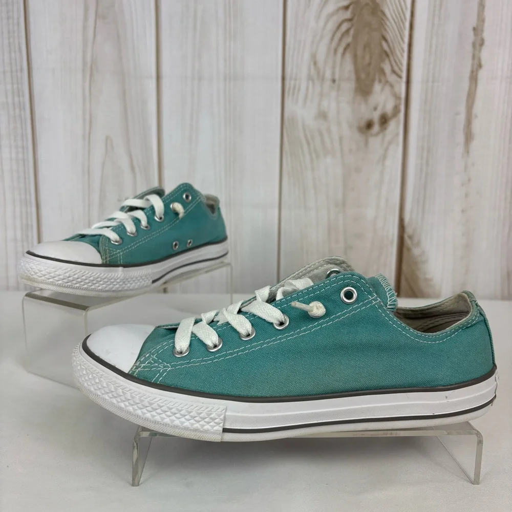 Converse All Star Sneakers Low-Top Stylish Lace Up Casual Shoes Teal Size 5